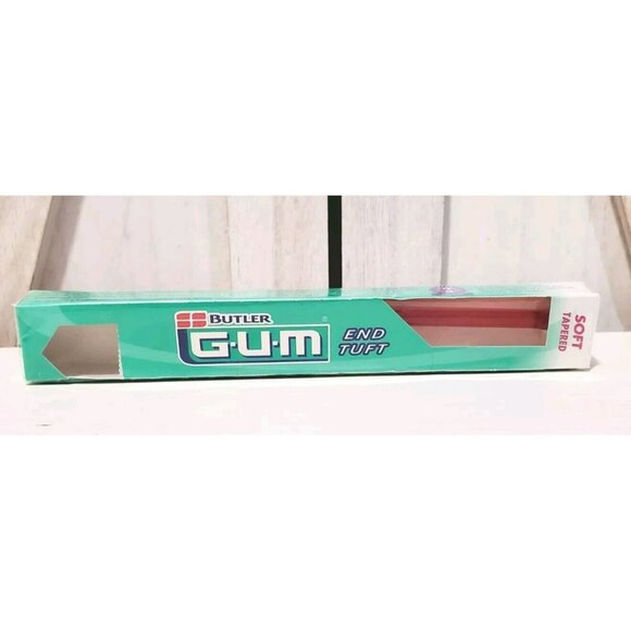 Vintage NOS Butler Gum 308 Soft End Tuft Tapered Toothbrush Red - Picture 1 of 4